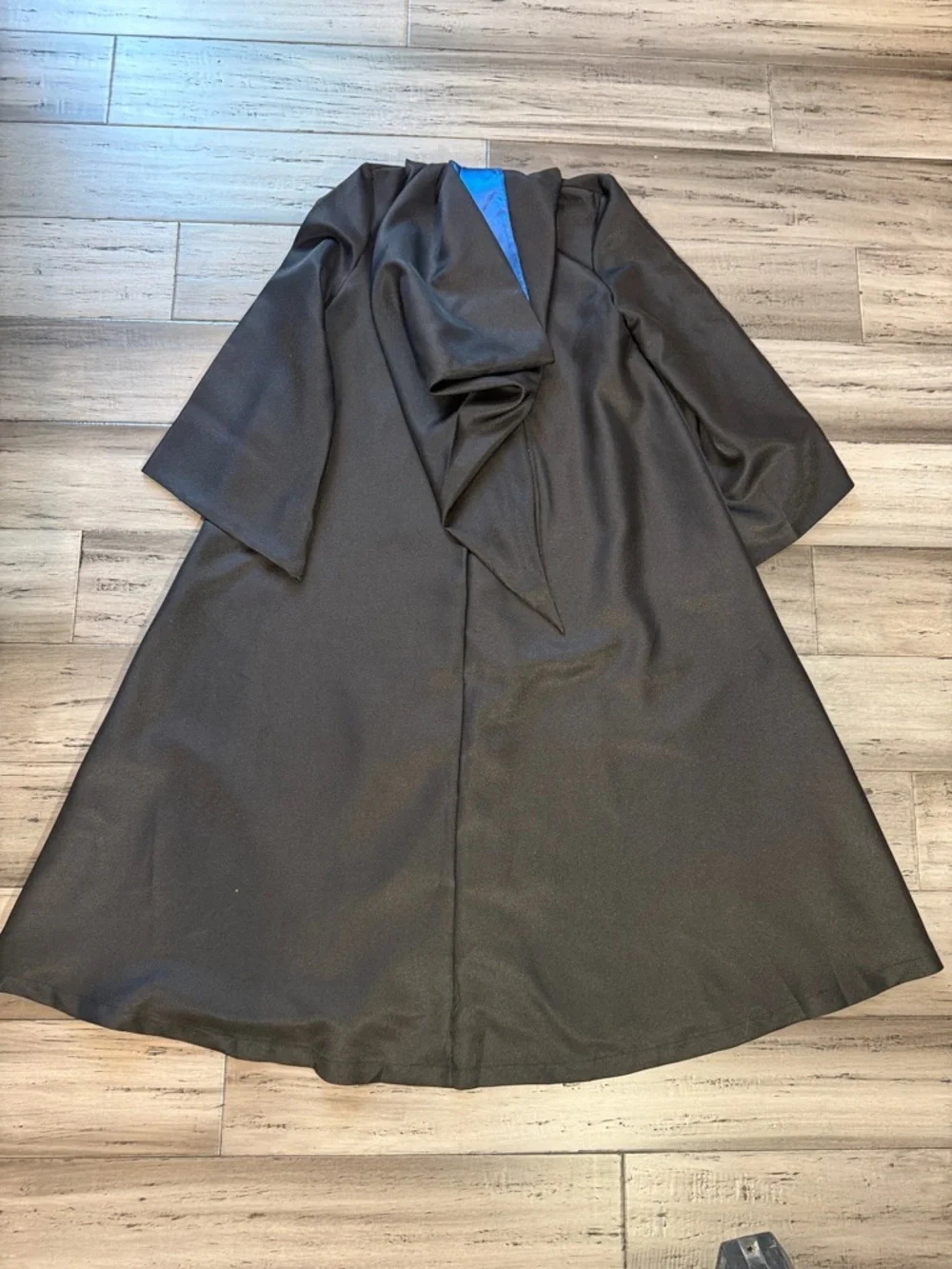 NWOT Harry Potter Black Hooded Robe with Royal Blue  Satin Lining